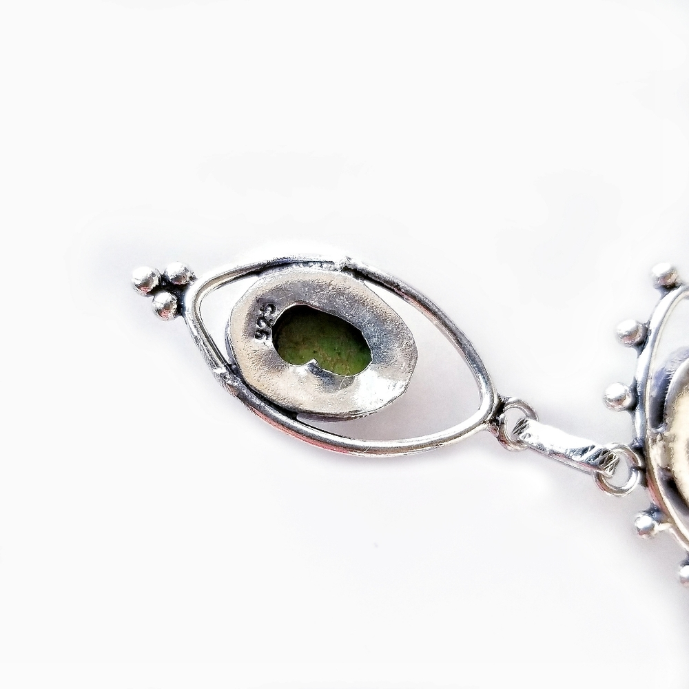 Handcrafted Silver-Plated Statement Necklace With… - image 3